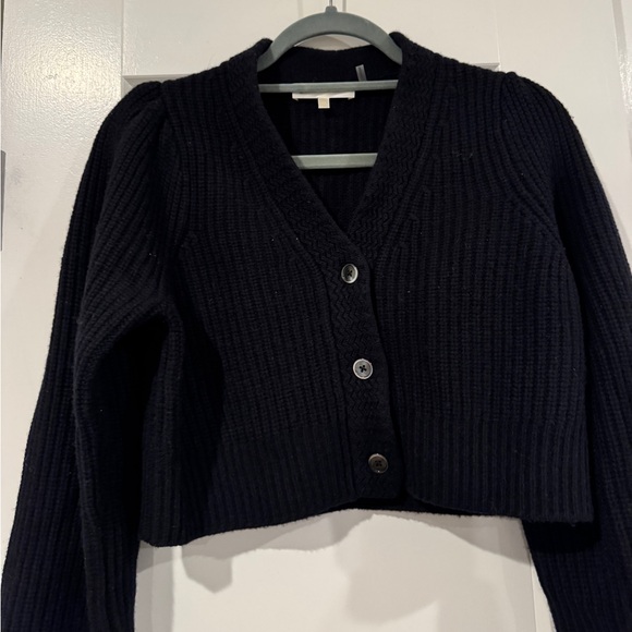 Love Shack Fancy Black Cropped Cardigan Sweater - Picture 9 of 11